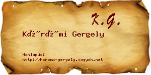 Körömi Gergely névjegykártya