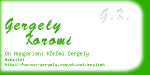 gergely koromi business card