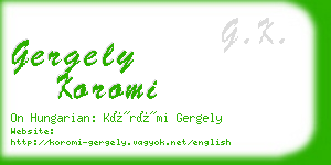 gergely koromi business card